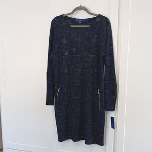 Elegant Blue Patterned Dress